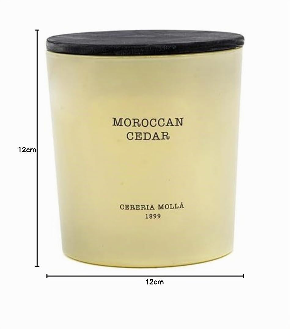 CERERÍA MOLLA 1899 | Vela XL Moroccan Cedar Aromática de 3 Mechas | 80 Horas de Duración | Fragancias Naturales | Envases Reciclables | Artesanal