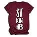 SCBFDI T Shirt Femme Mince Humour Anglaise Confortable Chemise Cintré Printemps Formation T Shirt pour Femme Manches Courtes Oversize Col Rond Plissee