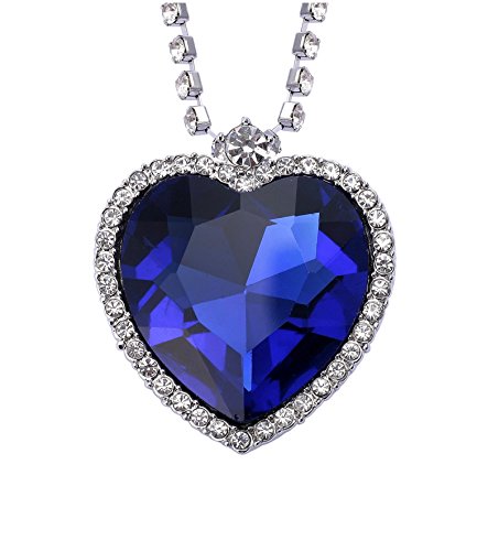 Celebrity Jewellery real del corazón azul de la pendiente del Titanic collar...