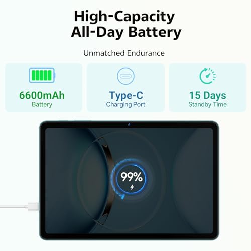 Image of Tablet 10.1 inch, Android Tablet with Case, Gray | 24GB RAM + 64GB ROM 1 TB Expandable, 1280x800 HD IPS Touch Screen, 6600mAh Battery, WiFi 6, BT 5.4, Dual Camera