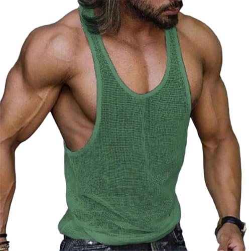 Camiseta sin mangas hombre cuello redondo y ajuste irregular transpirable tipo chaleco