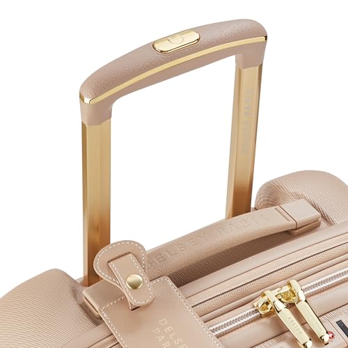 Image of DELSEY PARIS Chatelet Air 2.0 Checked Suitcase 28 Inch Large, Hardside Polycarbonate Luggage, Dual-Density Spinner Wheels, TSA Lock, Beige Rose