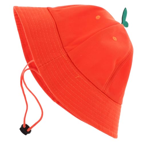 FRCOLOR Boys and Girls Cute Boy Girl Beach Bucket Hat Red Brim Cap Stylish Fisherman Hat for Outdoor Fun for Beach and Playground Activities