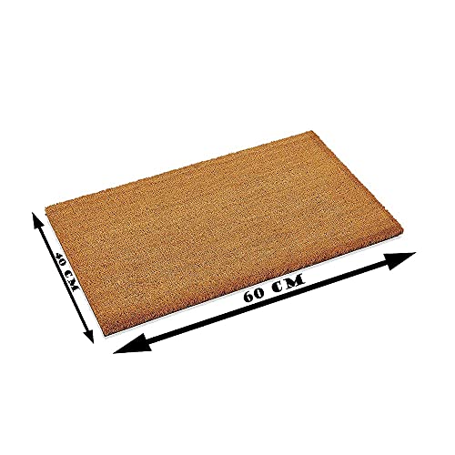 MATS AVENUE DOOR MATS AT YOUR DOOR STEP Natural Coir and Rubber Rectangular Door Mat Brown Color 40x60 CM Set of 1