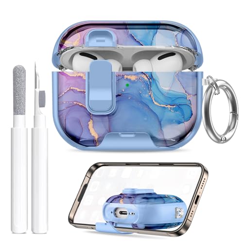 Image of Compatible Airpods Pro 3 Case (2025) with Phone Stand & Cleaner Kit,Cute Soft Silicone Lock Clip Apple AirPods Pro 3rd Generation Case, Airpod Pro 3 Cover with Keychain for Women /Girls
