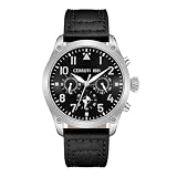 Cerruti 1881 Calenzano Black Dial Leather Strap Watch CIWGF0042502