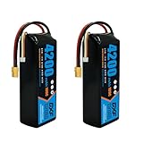 🔋 PACK DOUBLE: Lot de 2 batteries lithium polymère rechargeables avec connecteur XT60 et câble équilibrage JST-XH - Compatible hélicoptères RC 450-500, drones FPV racing, avions voltige, bateaux télécommandés
