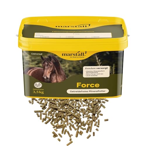 Marstall Premium-Pferdefutter Force Eimer (1 x 3 5 kg) - Premium Mineralfutter getreidefrei & melassefrei