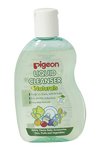 Image of SYGA 4 Pcs Baby Milk Bottle Nipple Straw Brush Sponge Nylon Cleaning Brush Cleaner Bottle Tong Set R&Pigeon Liquid Cleanser Bottle, 200 Ml - Multicolor