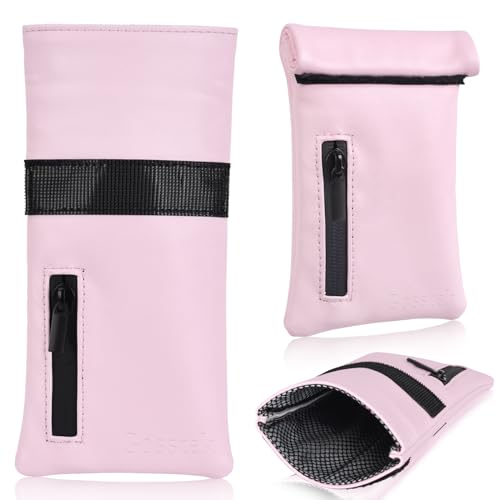 Pocket Size Storage with 3 PCS Accessories, PU Leather Organizers Case and Great Gift for Women, Portable Pocket Pouch for Home and Travel (Pink)2