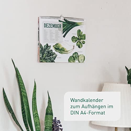 Saisonkalender für Obst und Gemüse im A4-Format mit handgemalten Illustrationen