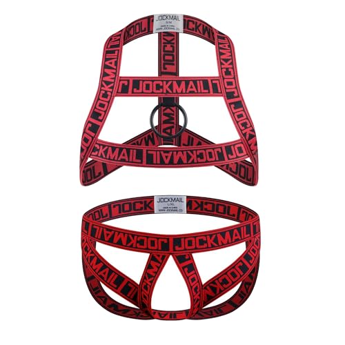 JOCKMAIL Jock straps for Men with Mens Chest Harness Sexy Men's Harness and Jockstrap Set for Clubwear,Fitness,Role-Playing