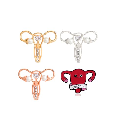 Image of Uterus Ovary Pin Feminist Medical Symbol Female Organ Gynecologist Nurse Gift Jewelry Brooch Pins