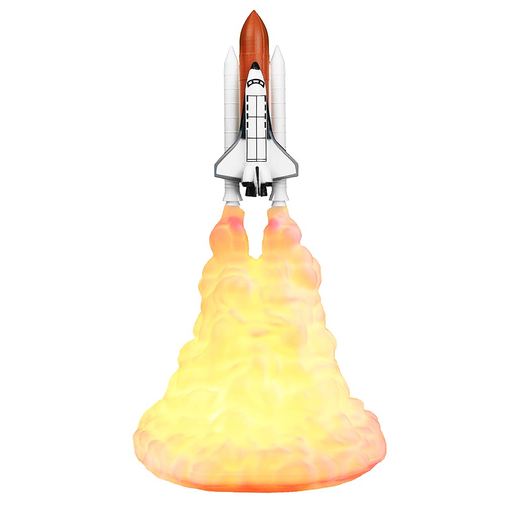 Lámpara de Luna con Lanzamiento de Cohete, Luz Nocturna LED USB para Decoración de Habitaciones, Tecnología de Impresión 3D, Material Libre de Contaminación, Tamaño Opcional Grande de 11