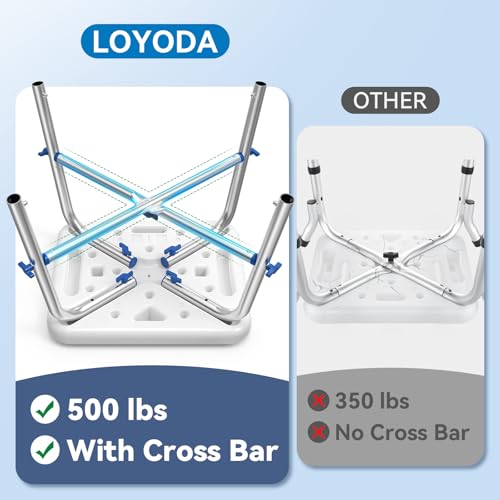 FSA/HSA Eligible Shower Chair for Inside Shower with Reinforced Crossing Bar, Heavy Duty Shower Seat 500lbs with Padded Arms and Back, Height Adjustable Shower Chair for Elderly and Disabled - Image 5