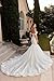 Zeeyecie White Off Shoulder Tulle Wedding Dresses Mermaid Lace Applique Sparkly V-Neck Ruched Long Bridal Gowns with Train for Brides 2025 US10