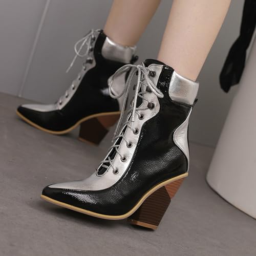 Bottes courtes à talons hauts 10cm confortables avec gros talon compensé