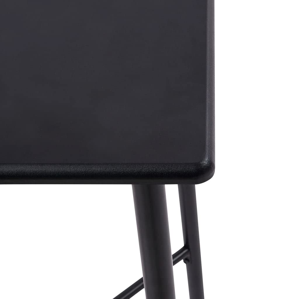 Mesa de bar moderna de 60 x 60 x 111 cm, para cocina y comedor, con tablero de fibra de densidad media resistente y patas de metal estables, color negro