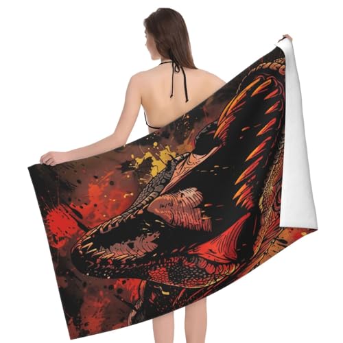 Toalla de Playa para Mujeres Niñas, Dinosaurio, Microseda Súper Suave y Ligera 31x51in miniatura 3