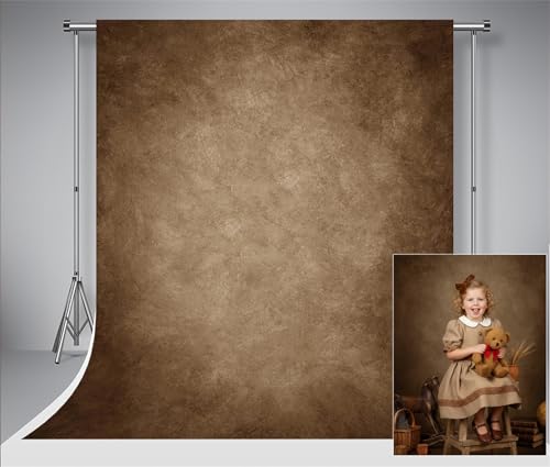 Kate Photographie Toile de Fond 2x3m Brun Foncé Texture Toile de Photo Fond Pliable Fond Photo Booth Photographie Studio Simple Rétro Tapisserie Décorative