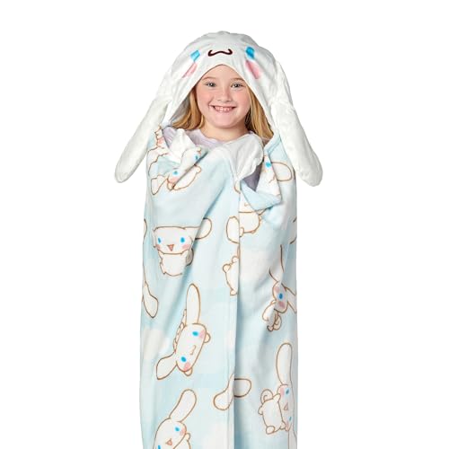 Northwest Sanrio Hooded Throw Blanket Soft Silk Touch Poncho Cape Plush Blanket with Character Hood Cozy and Lightweight 40x50 inches