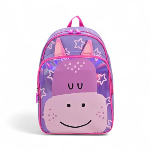 Mochila Escolar Infantil de Passeio com Estampa de Animais zoo hipopotamo