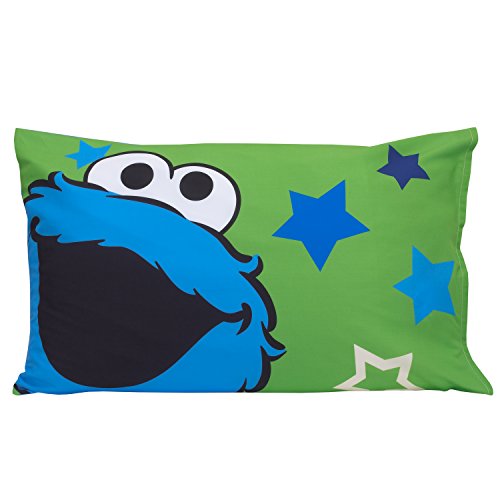 Sesame Street Awesome Buds Elmo/Cookie Monster 4 Piece Toddler Bed Set, Blue/Red/Green, 4 Piece Set #TOP5