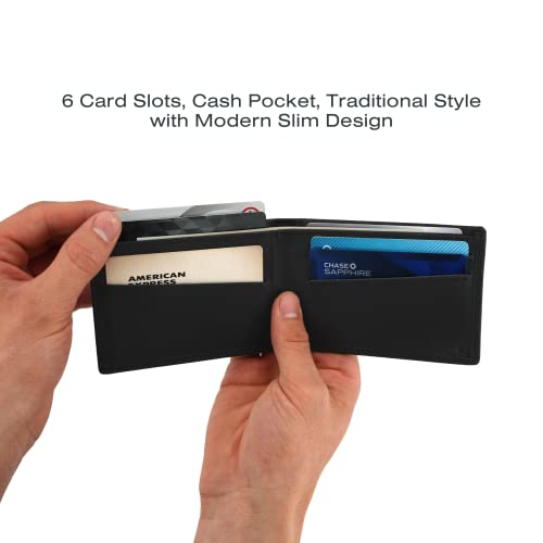 Andar The Ambassador Leather Slim Bifold Wallet With RFID Block Made of Full Grain Leather Modern Traditional Billfold3