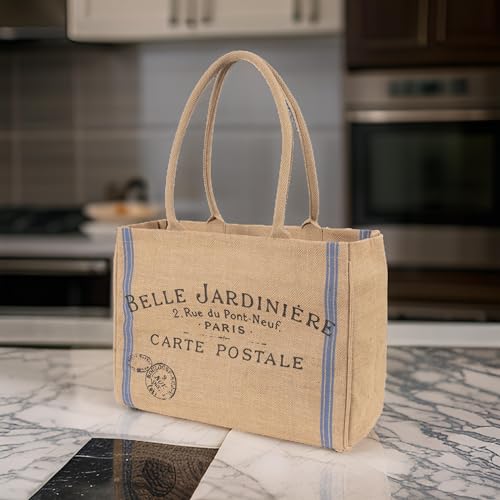 KAF Home Jute Market Tote Bag with Handles (Bell Jardinere)