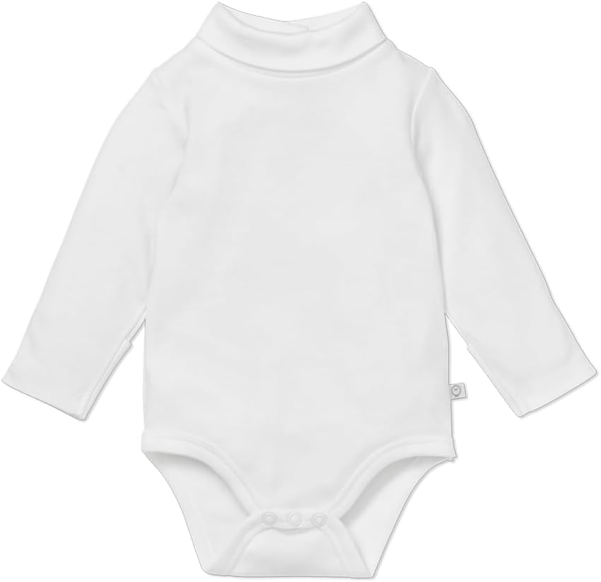 MORI Baby Unisex Premium Turtleneck Bodysuit for Boys and Girls - Winter Cozy Long Sleeve Romper Top with Nickel Free Poppers