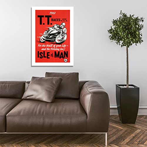 Póster TT Isla de Man Spiffing Prints gigante enmarcado acabado semibrillante 5