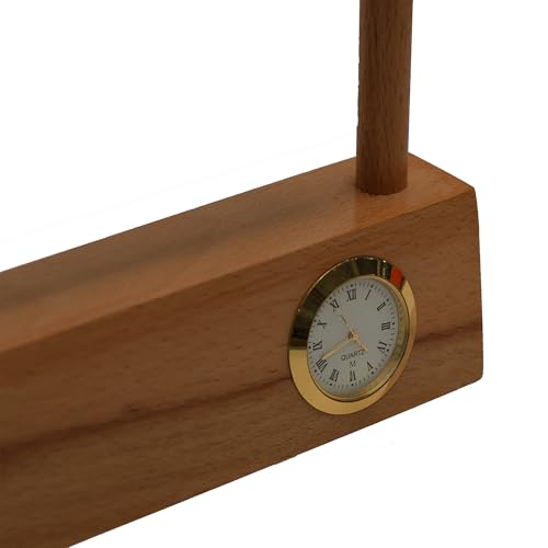 Image of Deskart Personalized Desktop Calendar | Wooden Customized Lifetime Infinity Calendar with Clock and Personal Name Marking | Foldable for Home Decor, Office Desk and Study Table (Octo Personalized)