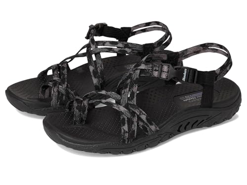 Sandalias deportivas Skechers Reggae con suela comoda y ajuste ancho negro
