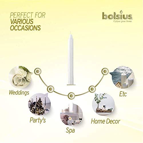 Bolsius Lunghe a Cono-Bianche-Set di 45