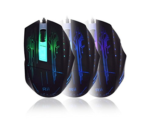 Rii Gaming RK400 (Layout Italiano) - Tastiera Italiana Da Gioco + Mouse Da Gioco 2000 Dpi (Retroilluminati A Led 7 Colori) - 3