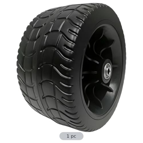Rueda de Repuesto para Carretilla con Rodamiento Externo, Neumático de PP de Alta Resistencia, 6.8 pulg x 4 pulg miniatura 4