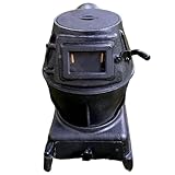 Estufa Leña Interior con Puerta de Vidrio, de Hierro Fundido Grueso, Estufa Leña para Tiendas de Campaña, Interiores, Villas, Cocina Diaria, Fácil de Montar(15x40cm/5.9x15.8in)