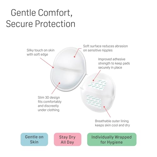 Image of Pigeon Disposable Breast Pads 12 Pcs | Comfy Feel | 2X Softer | Stay Dry Comfort | with Aloe Vera Extract | Leak-Resistant Coverage | Dermatologically Tested | White