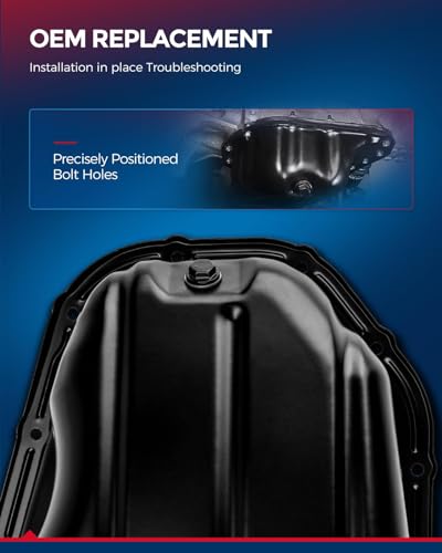 Image of KAX 264-346 Engine Oil Pan, Replacement for Volkswagen Jetta 2005-2018, Passat 2012-2018, Golf 2010-2014, Bora 2005-2010, Beetle 2006-2019, Rabbit 2006-2009, 2.5L, Gasket not included
