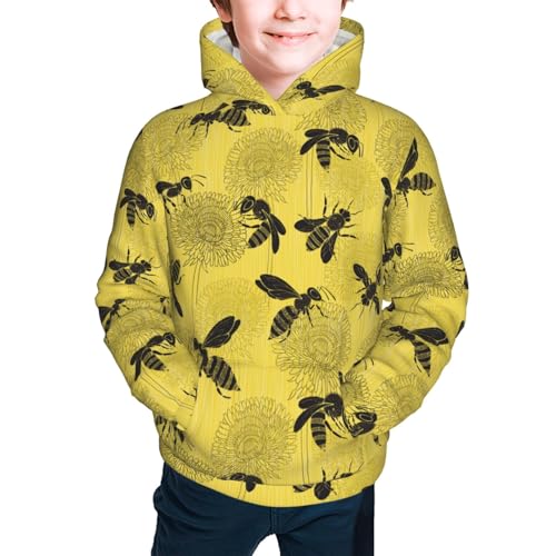 Bees and Dandelions Kid Hoodies Boys Sweatshirts Girls Pullover with Pocket3
