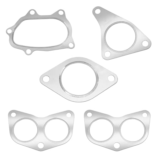 Image of Exhaust Manifold Gasket Kit for Subaru Baja Forester Impreza STI WRX Legacy Outback Up Down Exhaust Pipe Turbo Outlet Inlet Gasket 44022AA180, 44022AA170, 44022AA150, 14038AA000 Set of 5