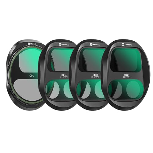 OfeooAi 4-Pack Filter Kit for DJI Mavic 4 Pro Combo of CPL ND8 ND32 ND64 Lens Polarizer & Neutral Density Filters for Anti-Glare & Exposure Control Essential Drone Accessories