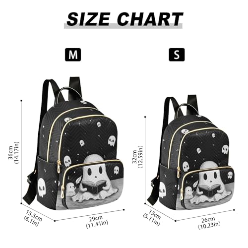 Image of Cute Ghost Quilted Backpack Purse for Women Fashion Small Backpack M | Shoulder Bag Travel Casual Daypack