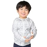 [HEAZEL] ヘーゼル キッズ ラッシュガード パーカー フード UVカット ジップ 長袖 水着 男の子 女の子 UPF50+ ネイティブグレー 150サイズ