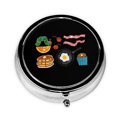 ピルケース はらぺこあおむし 絵本 携帯用 薬ケース 金属 くすりいれケース ピルボックス 薬箱 コンパクト 薬ポーチ 薬入れ おしゃれ 1日3回 かわいい 小型 丸型 小さい コンパクト 持ち運びやすい 小分け 仕切り付き 小物入れ 老人 子供旅行に便利