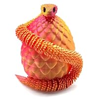 Fyunlle 3D-gedrucktes öffnendes Drachenei & Schlangei mit 30cm gelenkig Flexibler Schlange - Einzigartiges Fidget-Objekt, D&D LARP Cosplay Requisite, Deko, Geburtstags- & Fantasygeschenk (Roségold)