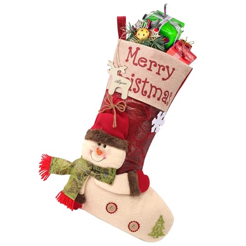 Yamobi Nikolausstrumpf Schneemann Design, Weihnachtsstrumpf für...