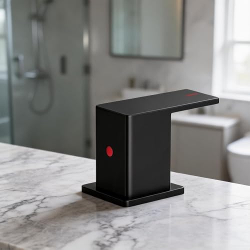 Robinet mitigeur de lavabo carré haut de gamme à double commande et bec cascade design - 6