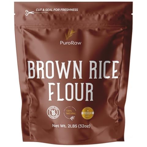Brown Rice Flour, 2lb, Premium Brown Rice Flour Gluten Free, Rice Flour for Baking, Fine Brown Rice Flour Bulk, Superfine Rice Flour Tortillas,Natural, Non-GMO, Batch Tested, 2 Pound, From Canada. Cover