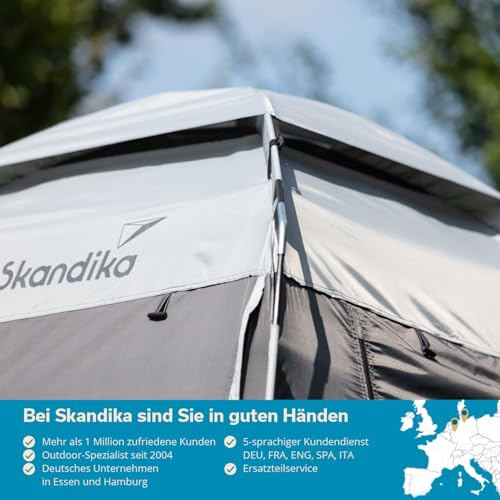 Miniatura 8 de Skandika Tienda Ducha De Camping Tienda Vestidor Grande Con 230 Cm De Altura, Revestida De Plata, Opaca, Con Suelo Separado, 3 Ventanas Con Protección, Toallero, Accesorio De Ducha Tienda De Aseo